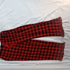 Plaid Red and Black Women's Pants